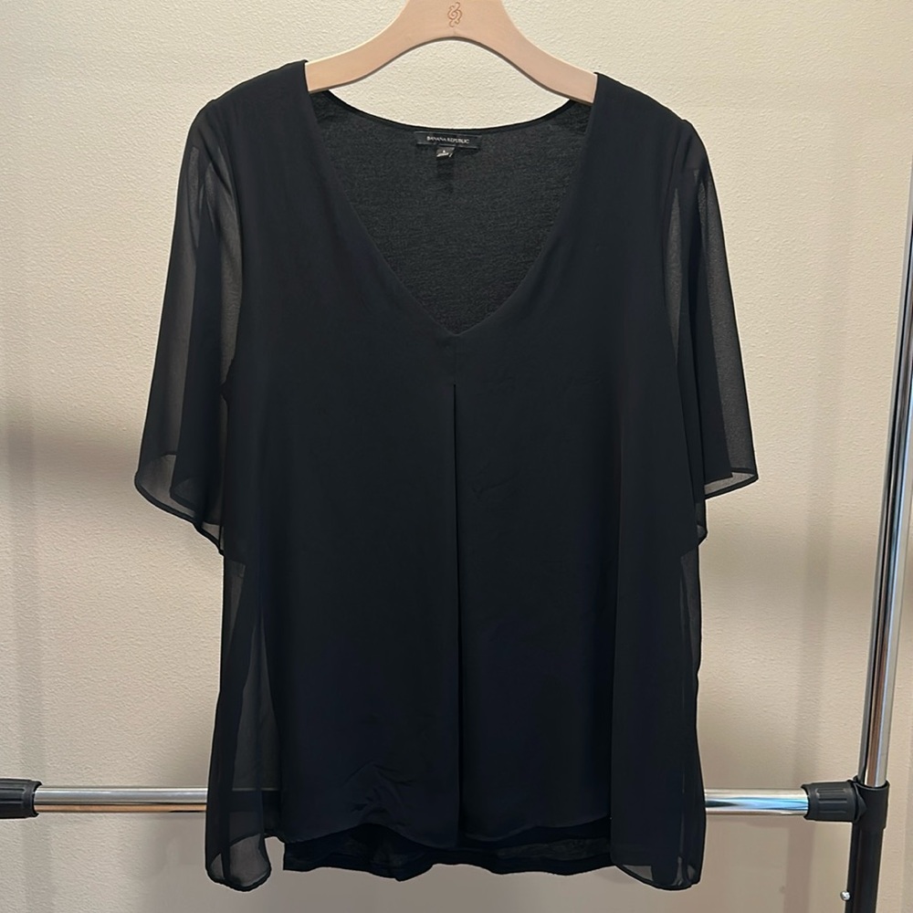 Elegant Black Sheer Women's Top